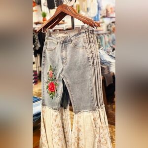 POL Embroidered Flare Denim Size Medium NWOT